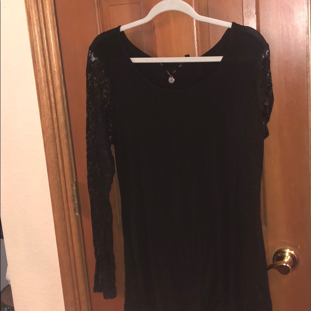 Black lace sleeve top
